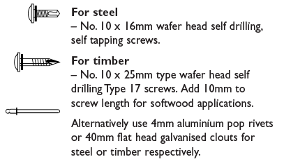 Premier300 fasteners